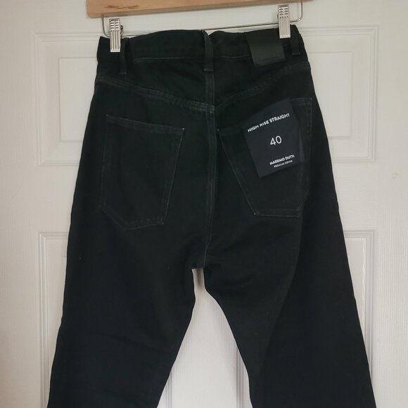 Massimo Dutti Black High Rise Straight Leg - Picture 1 of 2